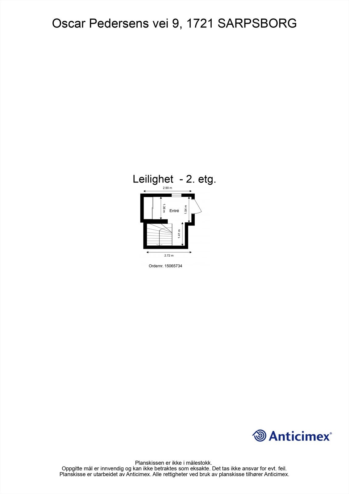 Veiledende skisse av leilighetens inngangsplan. Galleribilde