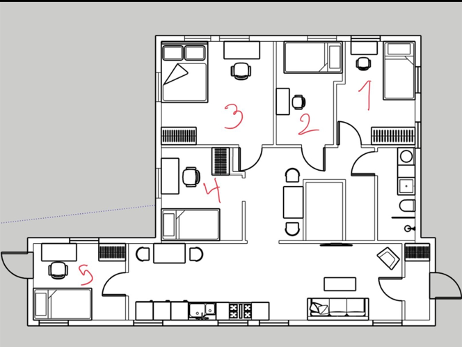 Planløsning med romnummer Galleribilde
