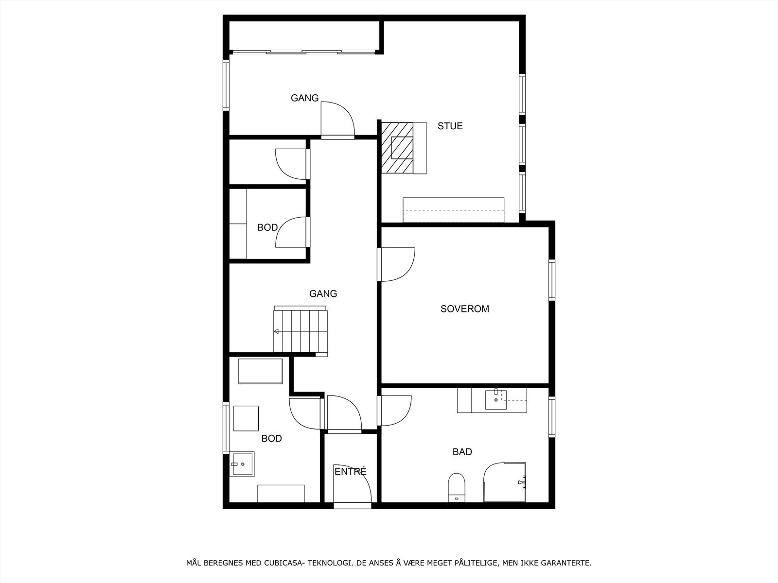 Plantegning 1. etasje Galleribilde