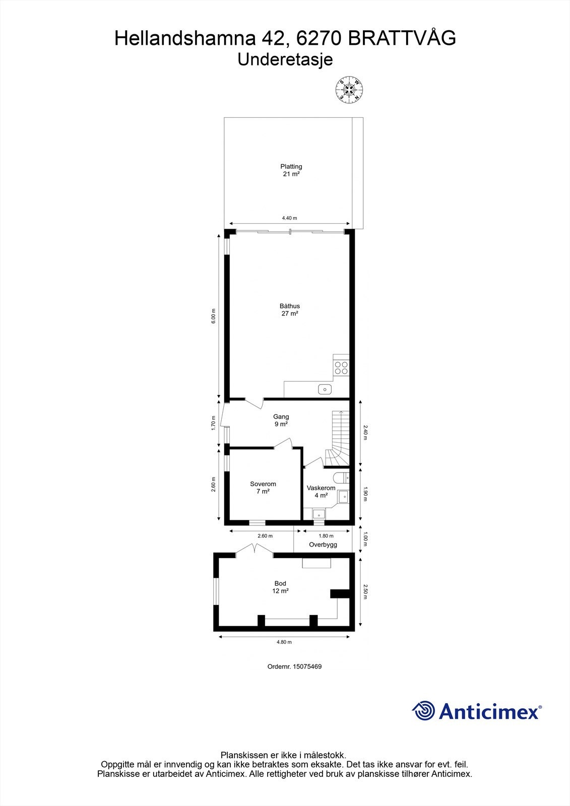 Plantegning underetasje Galleribilde