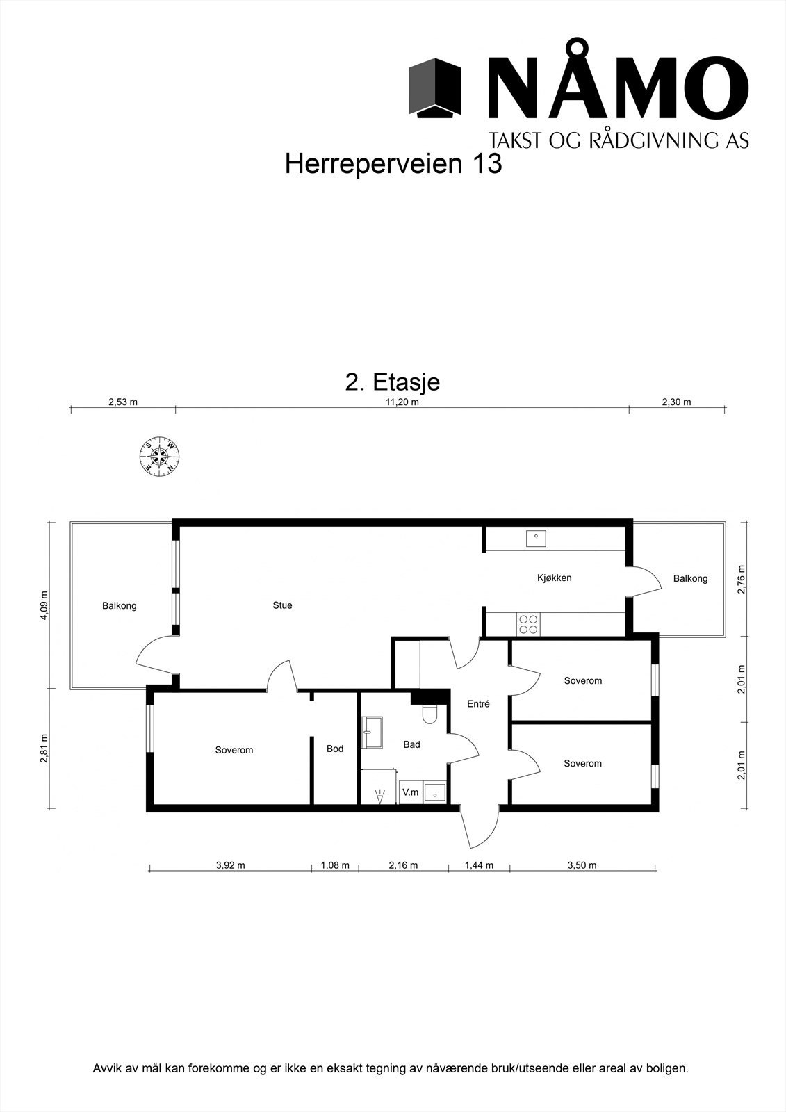 Plantegning Herreperveien 13. Galleribilde