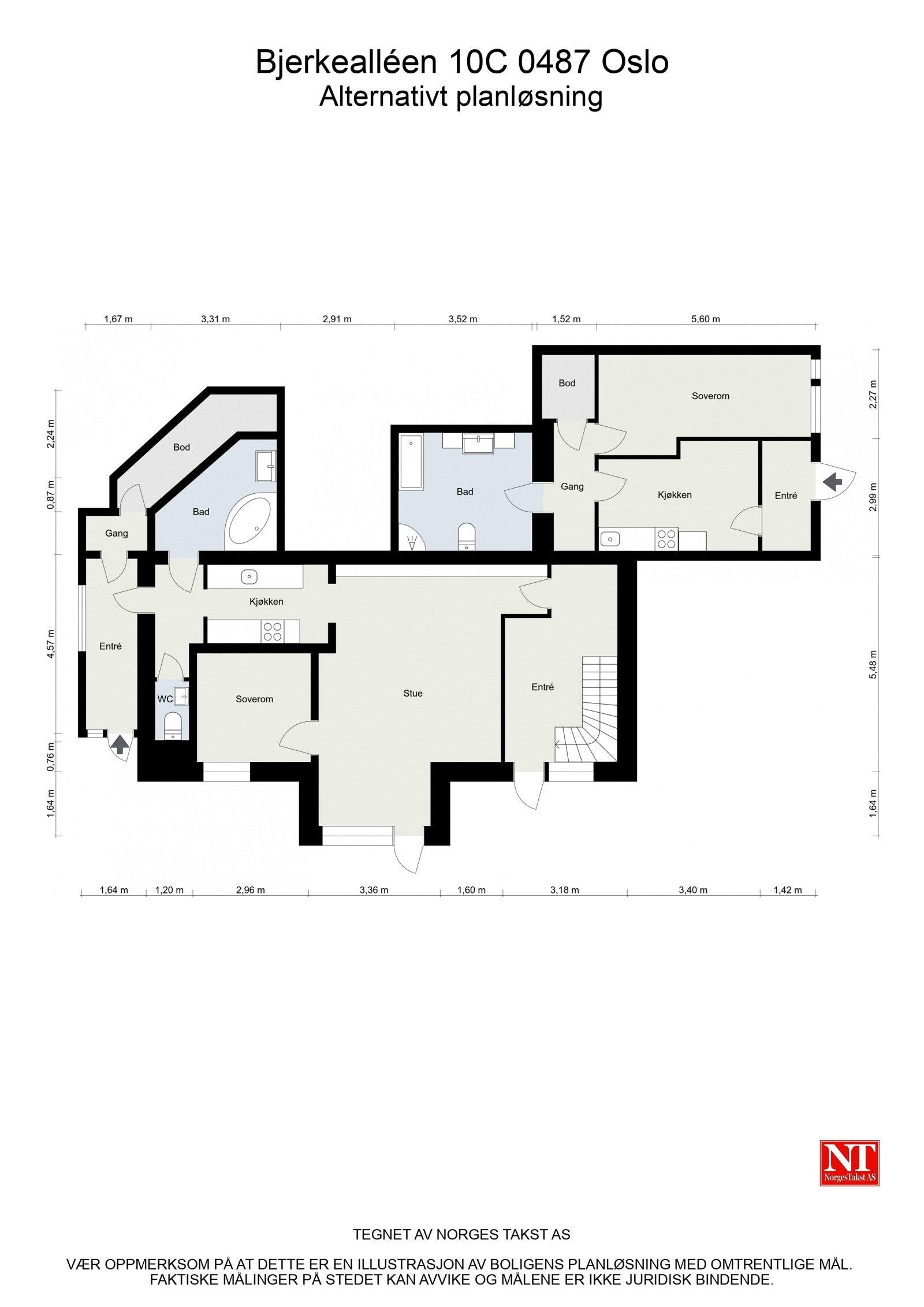 Alternativ planløsning underetasjen. Galleribilde