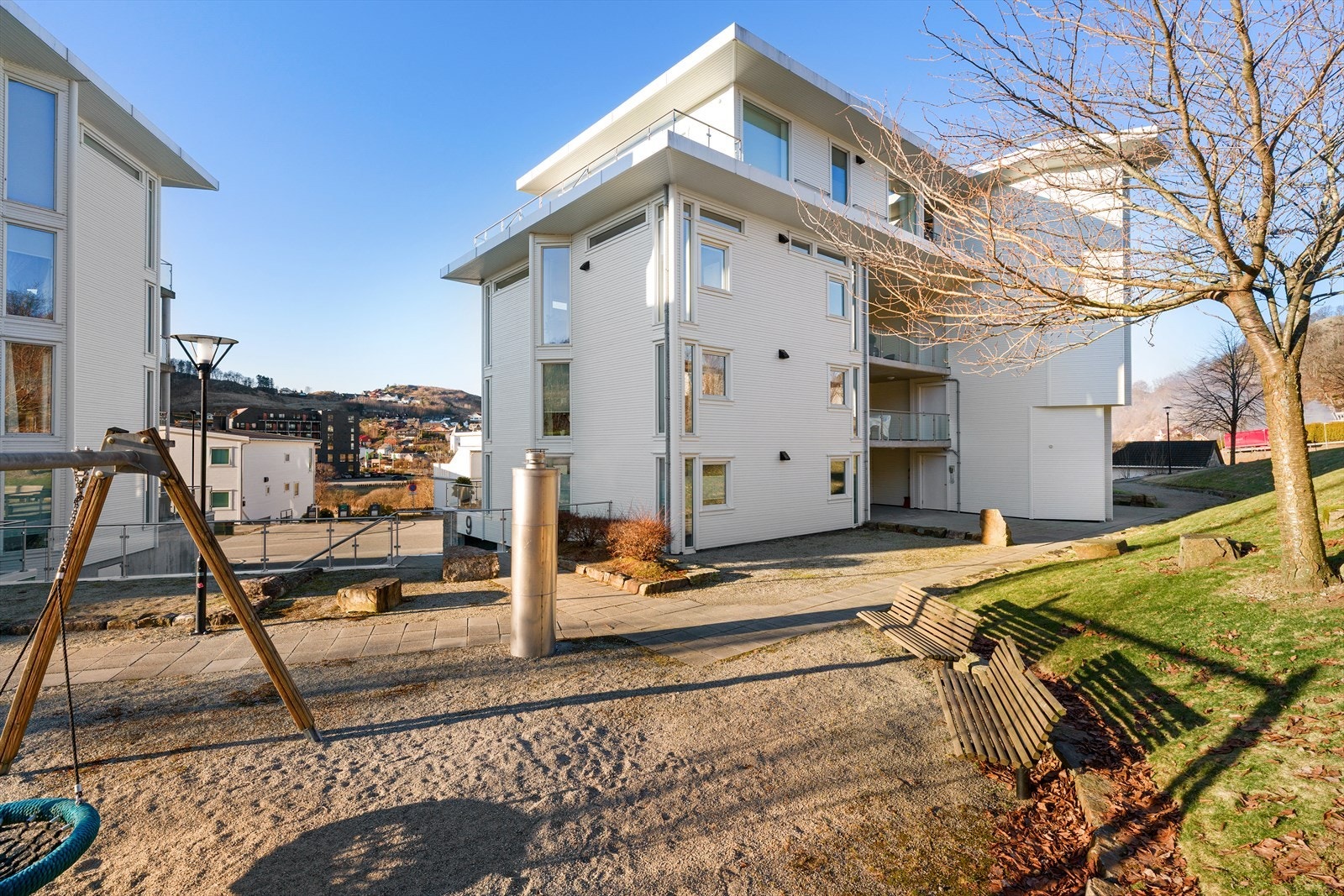 Flotte turstier og parkområder like utenfor døren.
Velkommen til visning! Galleribilde