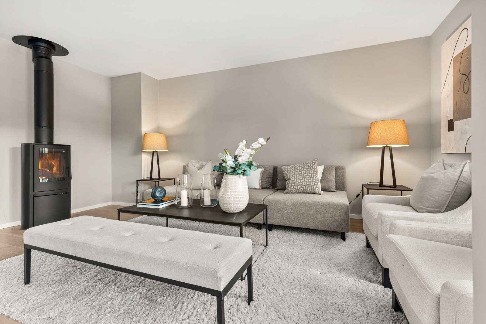 Vedfyrt peisovn Galleribilde