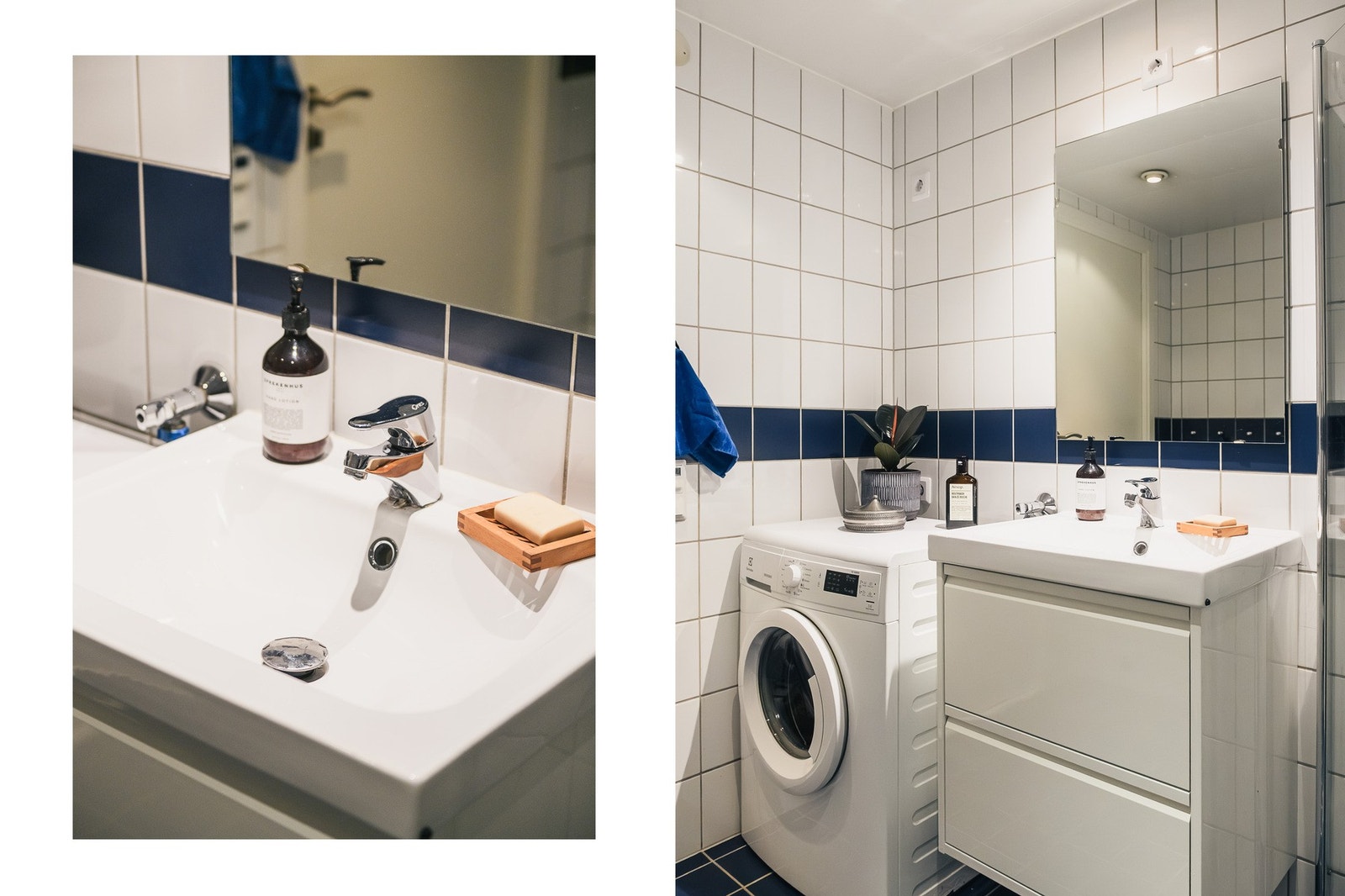 Det flislagte badet er lyst og velholdt. Galleribilde