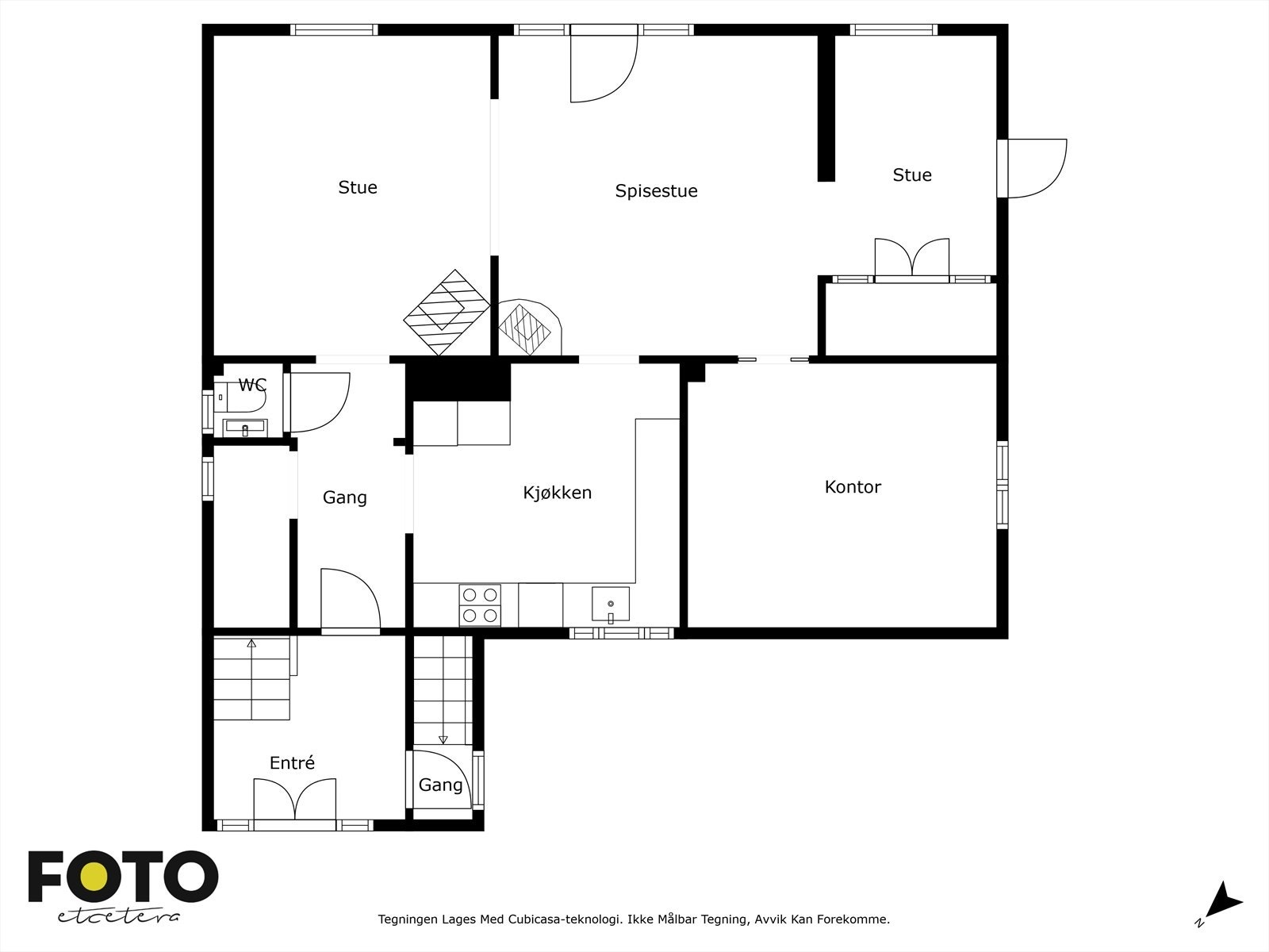 Plantegning 1 etg. Galleribilde