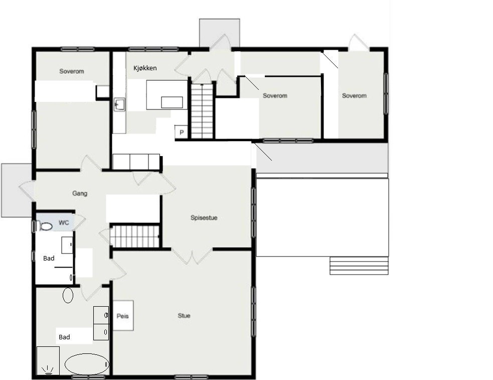 Plantegning 1.etasje Galleribilde