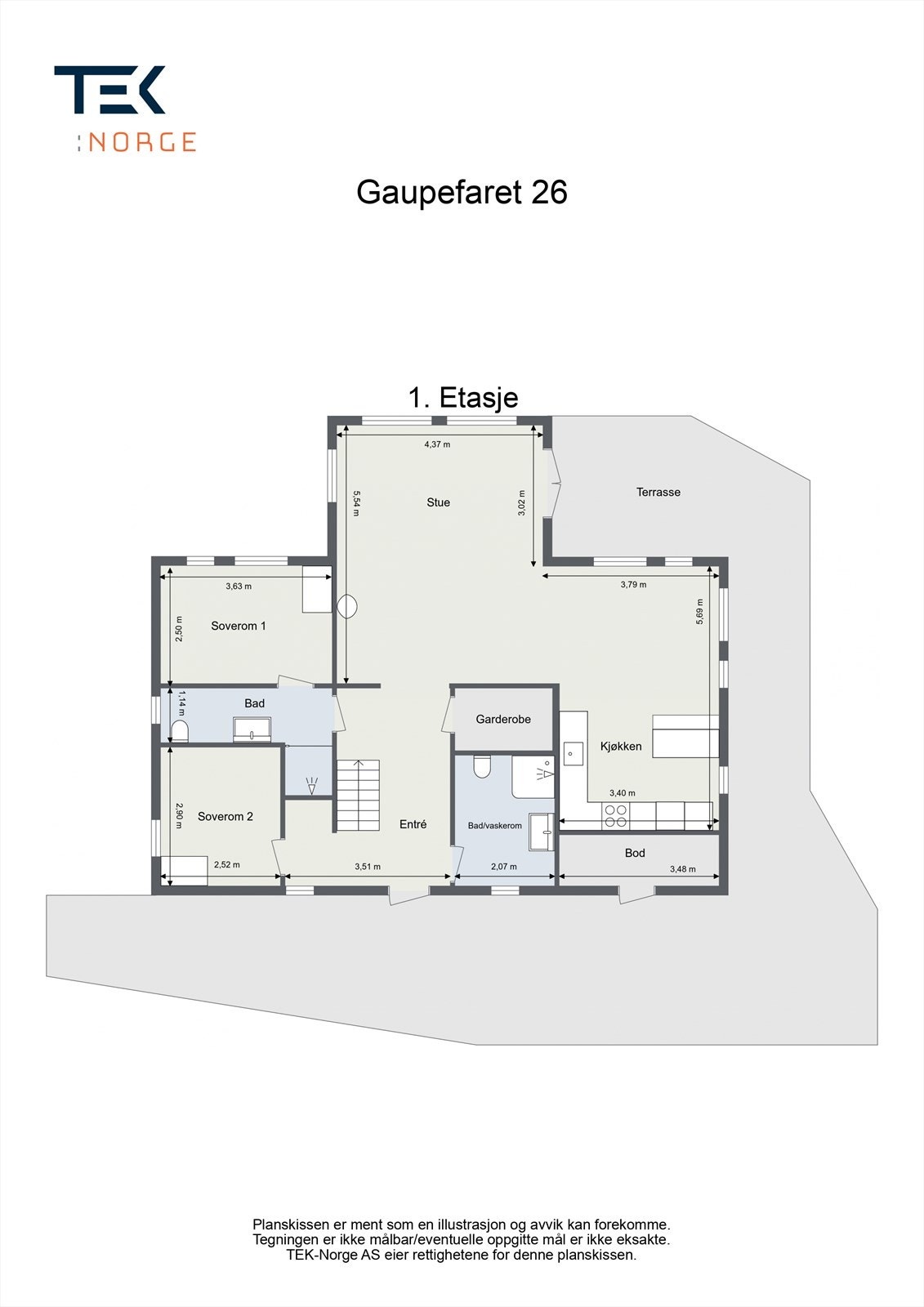 Planskisse 1. etasje Galleribilde