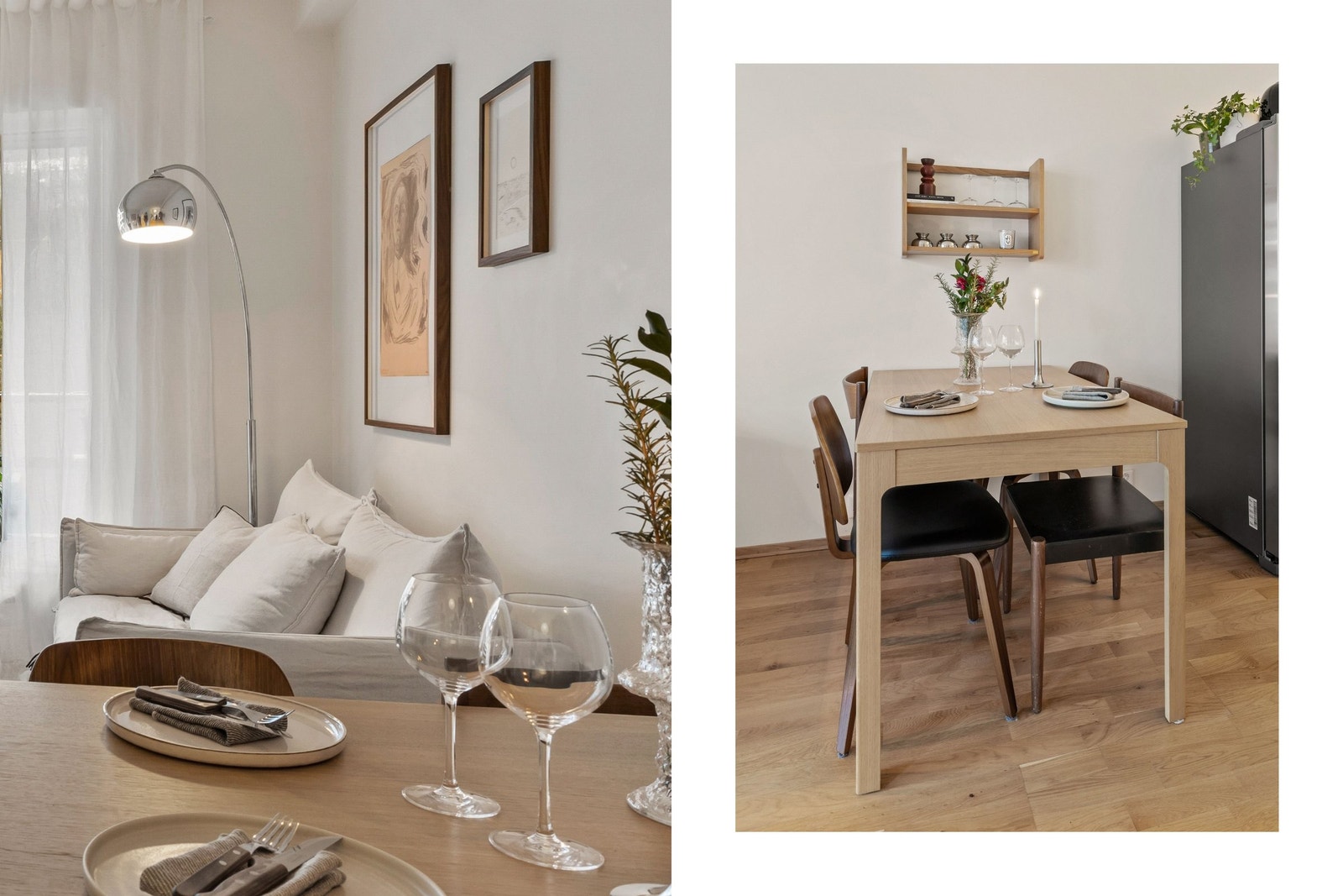 Den åpne kjøkken-/stueløsningen gir leiligheten en luftig og sosial sone. Galleribilde