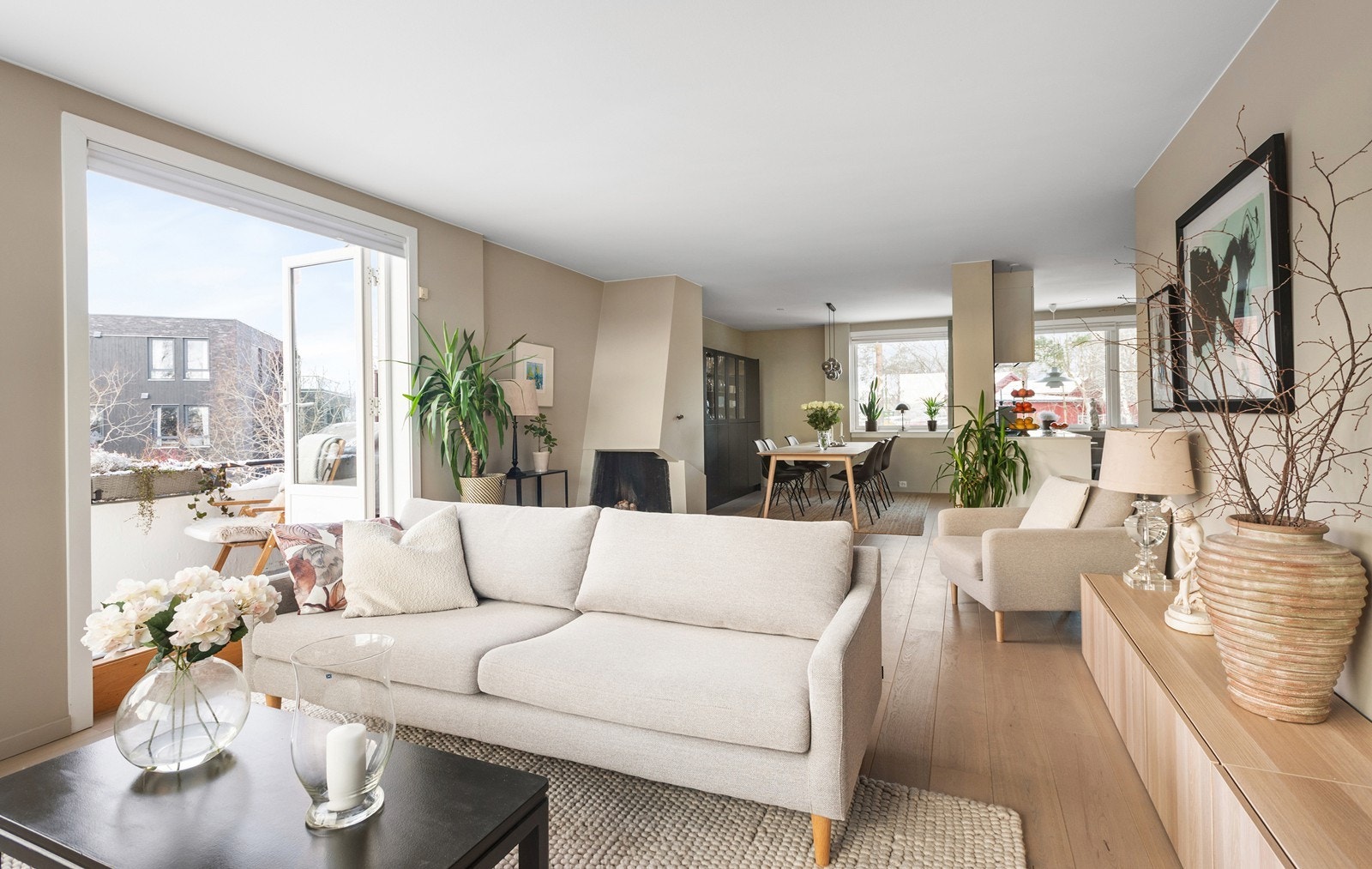 Det er lagt gulvvarme i hele leiligheten med unntak av soverommene Galleribilde