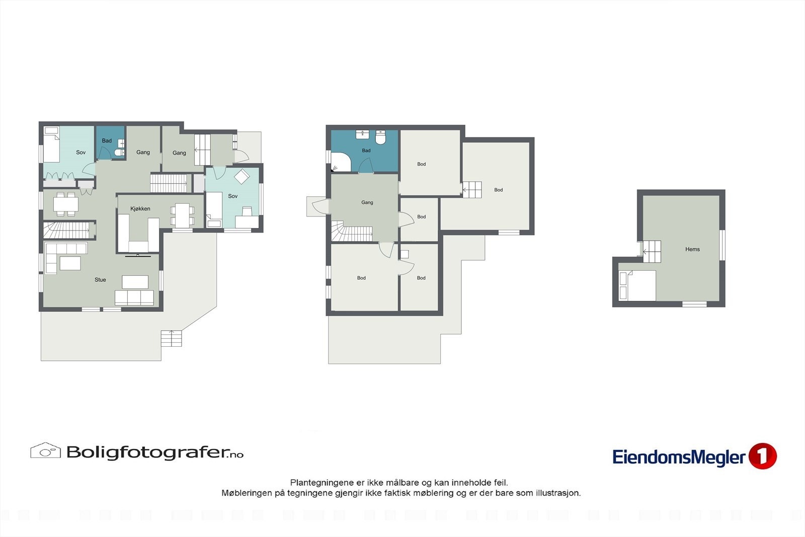 Boligens planløsning. Galleribilde