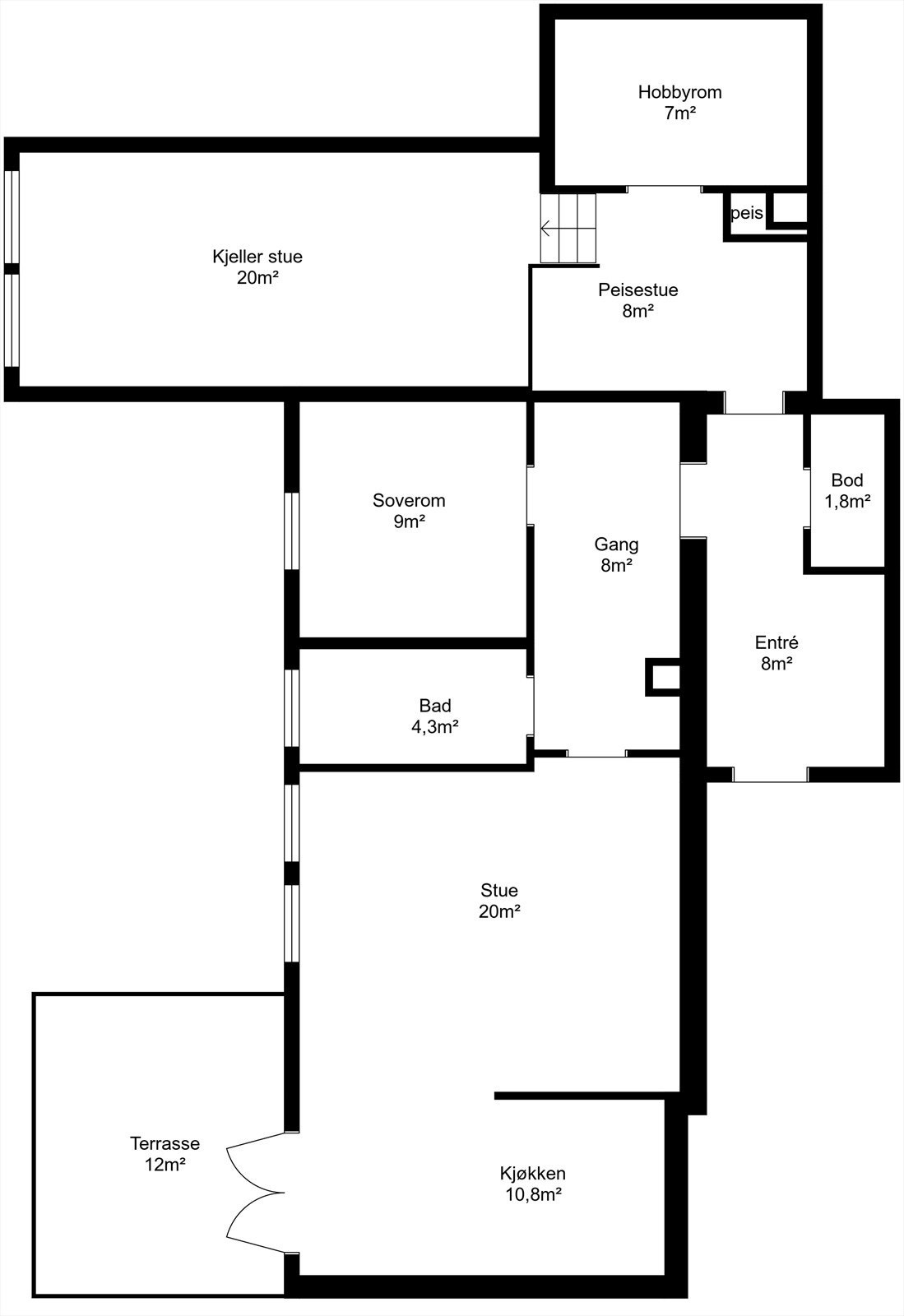 Planskisse Arnebyvegen 16. Galleribilde
