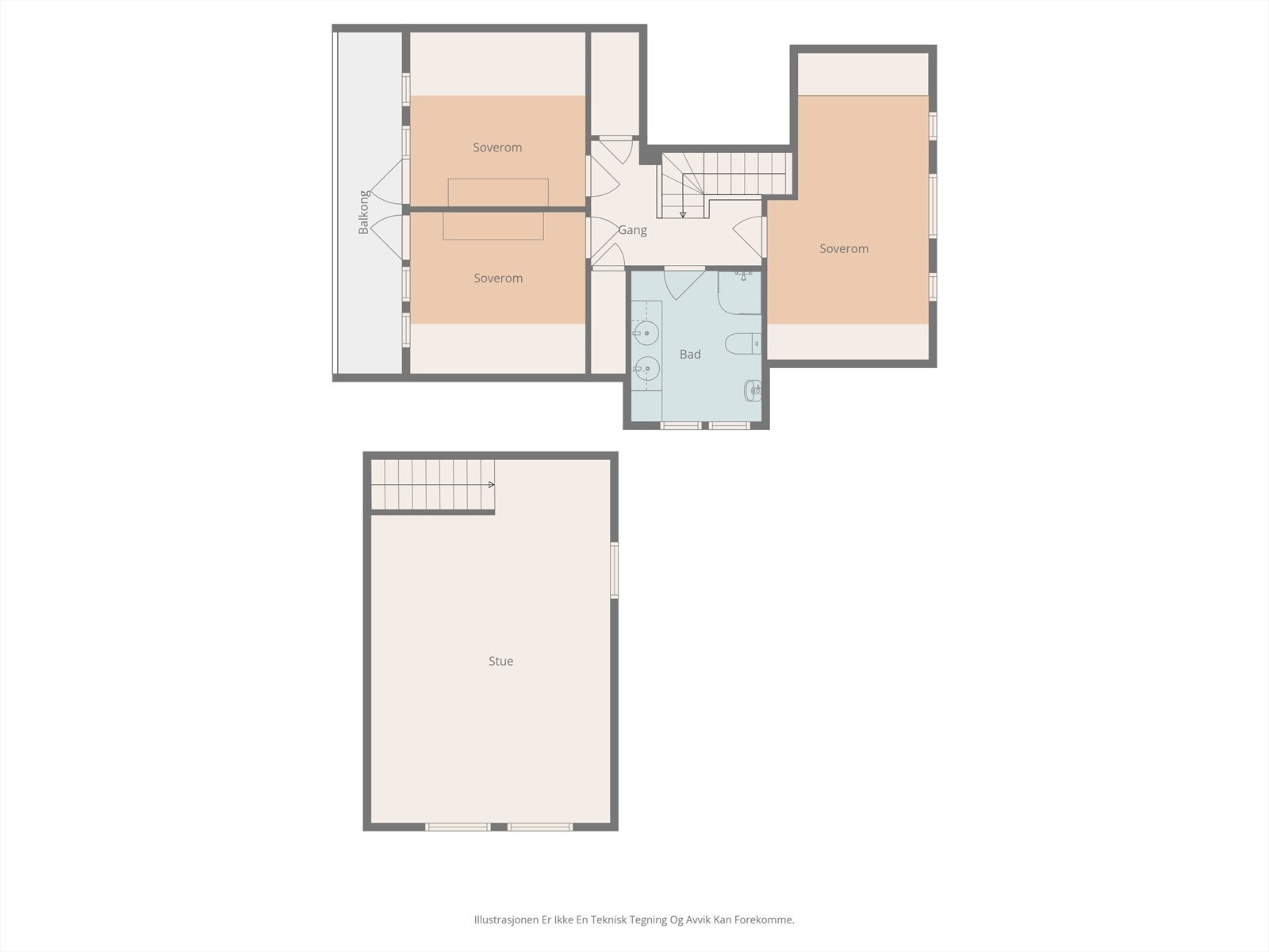 Plantegning andre etasje. Galleribilde