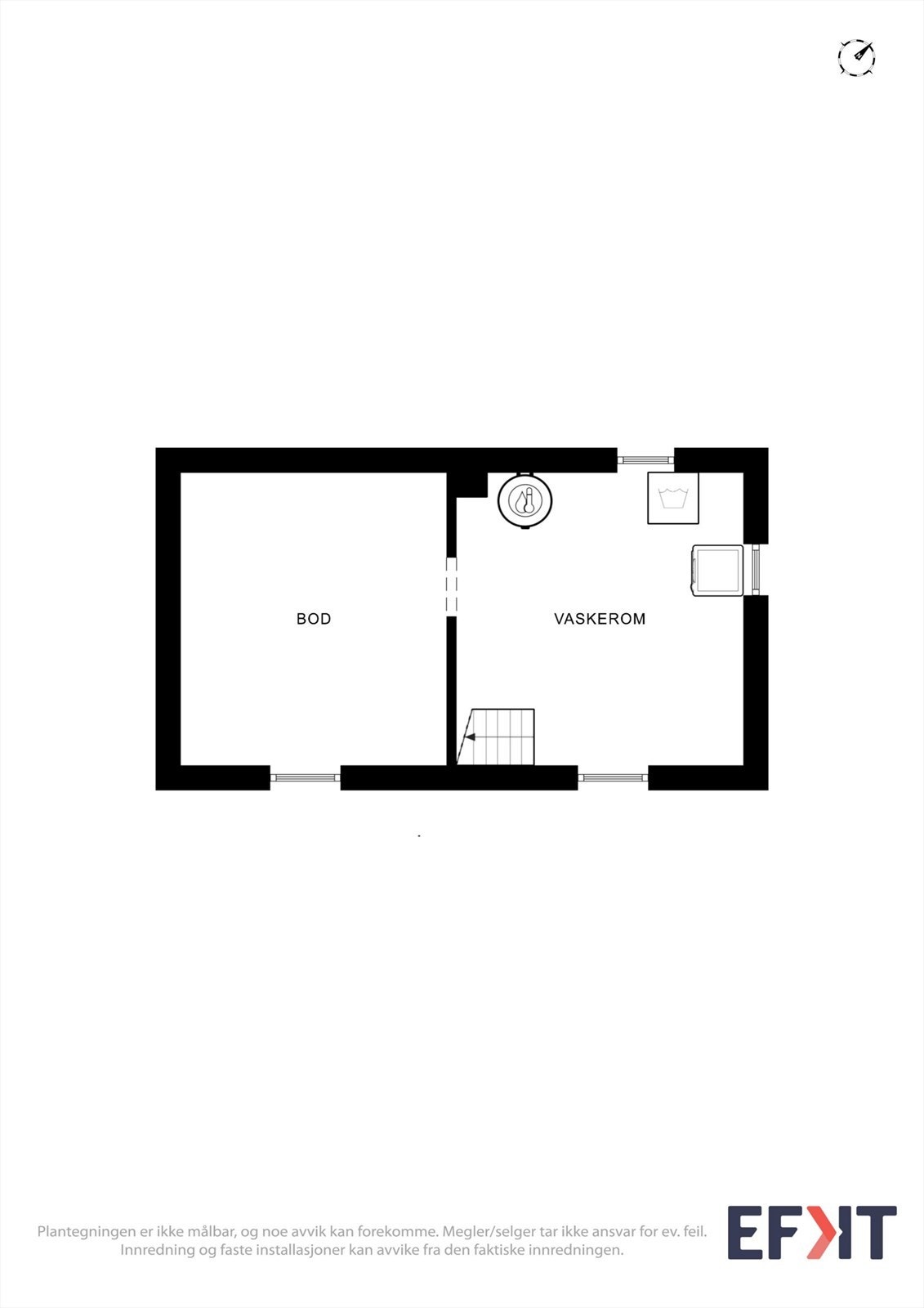 Underetasjen inneholder et praktisk vaskerom og en romslig bod for lagring. Galleribilde