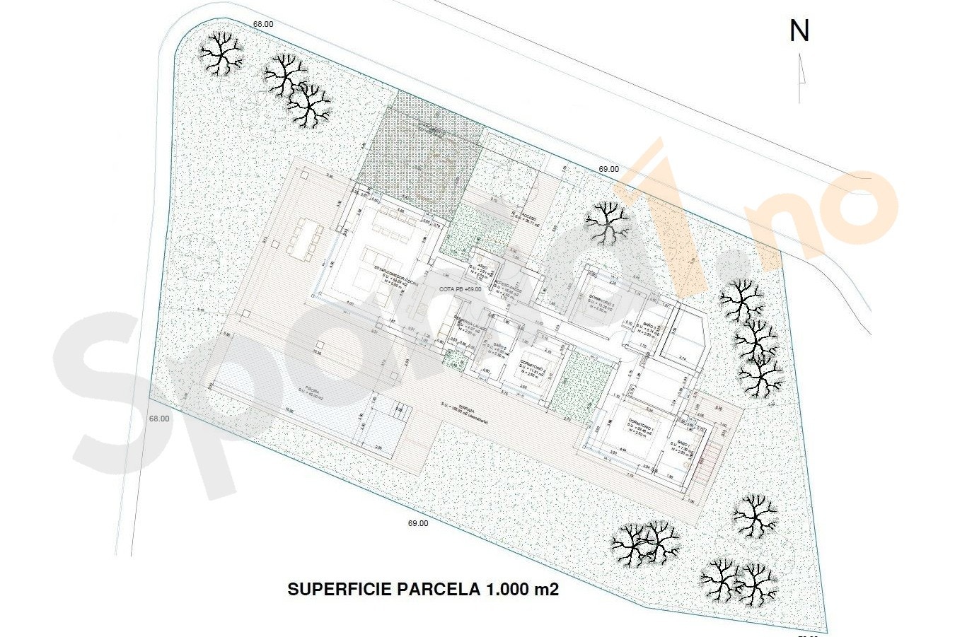 Plantegning tomt Galleribilde