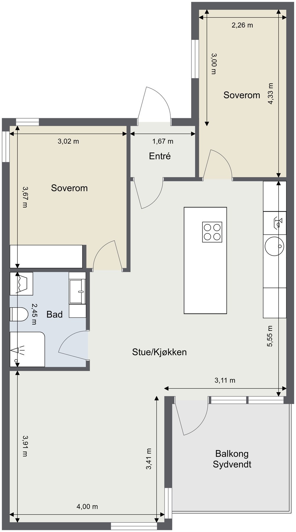 Plantegning. Skissen er ikke målbar og avvik kan forekomme. Galleribilde