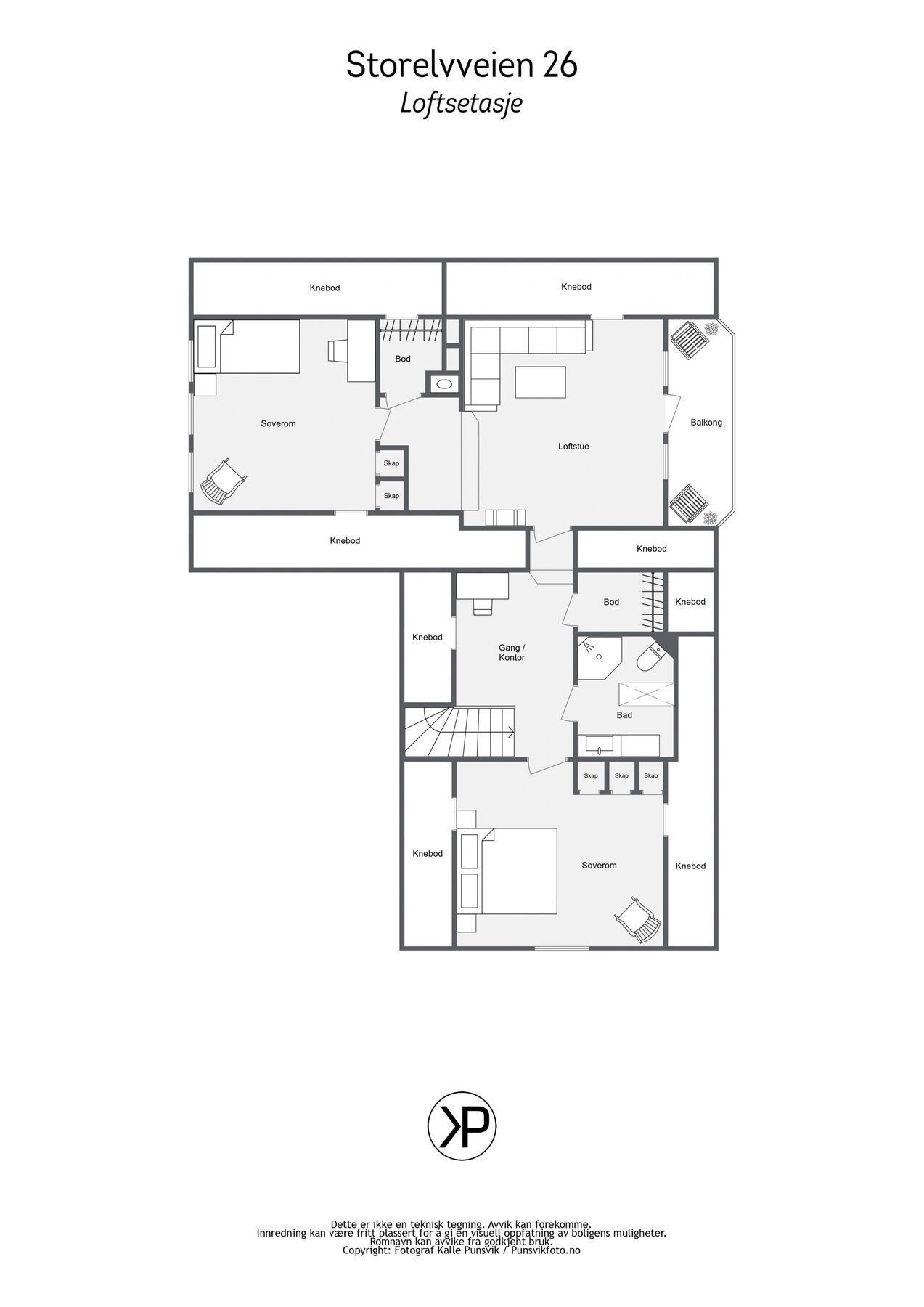 Plantegning - loft Galleribilde