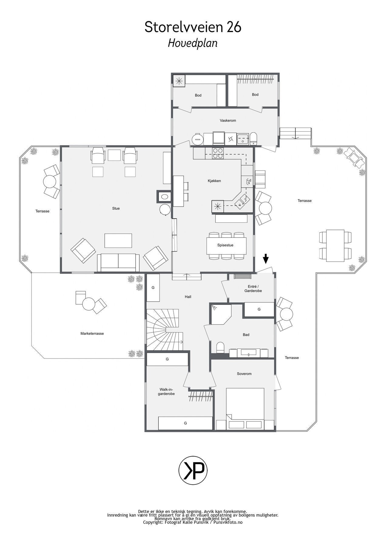 Plantegning hovedplan Galleribilde
