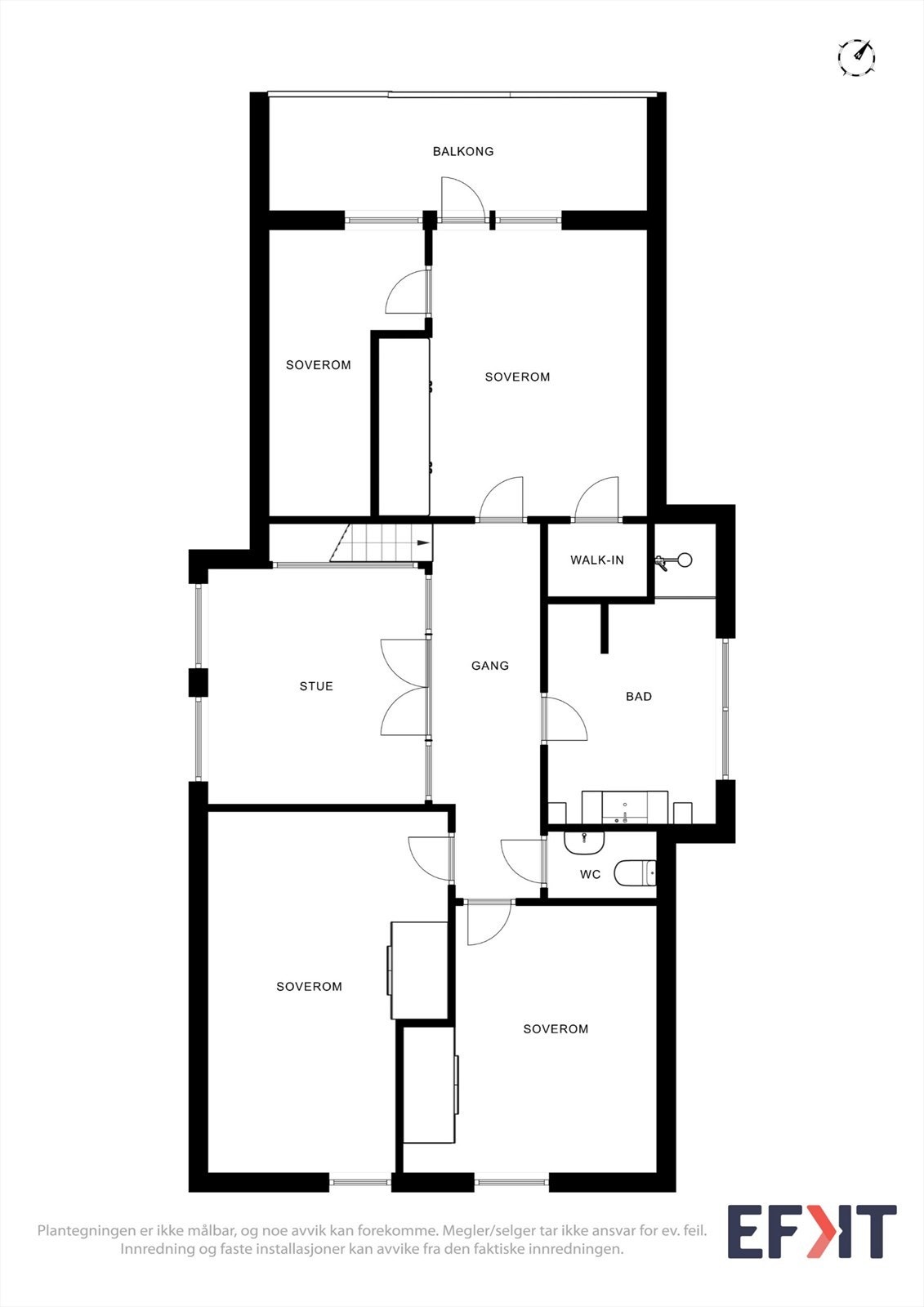 Andre etasje rommer fire soverom, en ekstra stue, bad og et separat toalettrom. Galleribilde