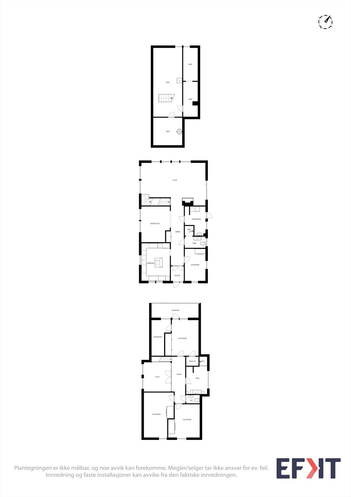 Plantegningene gir en god oversikt over boligens innholdsrike og funksjonelle planløsning. Galleribilde