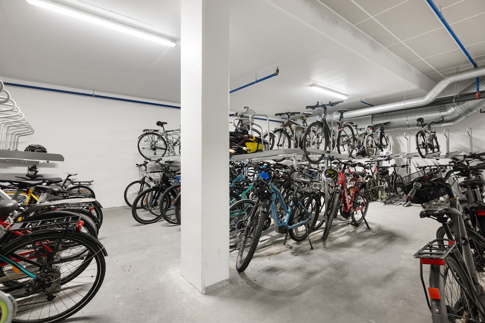 Felles sykkelbod i garasjekjelleren. Galleribilde