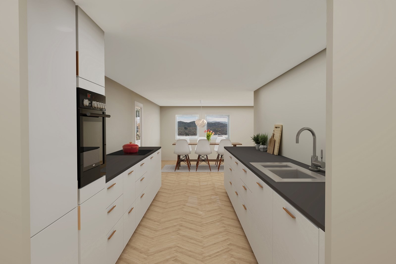 - Illustrasjonsfoto av kjøkken (digitalt fremstilt) - Galleribilde