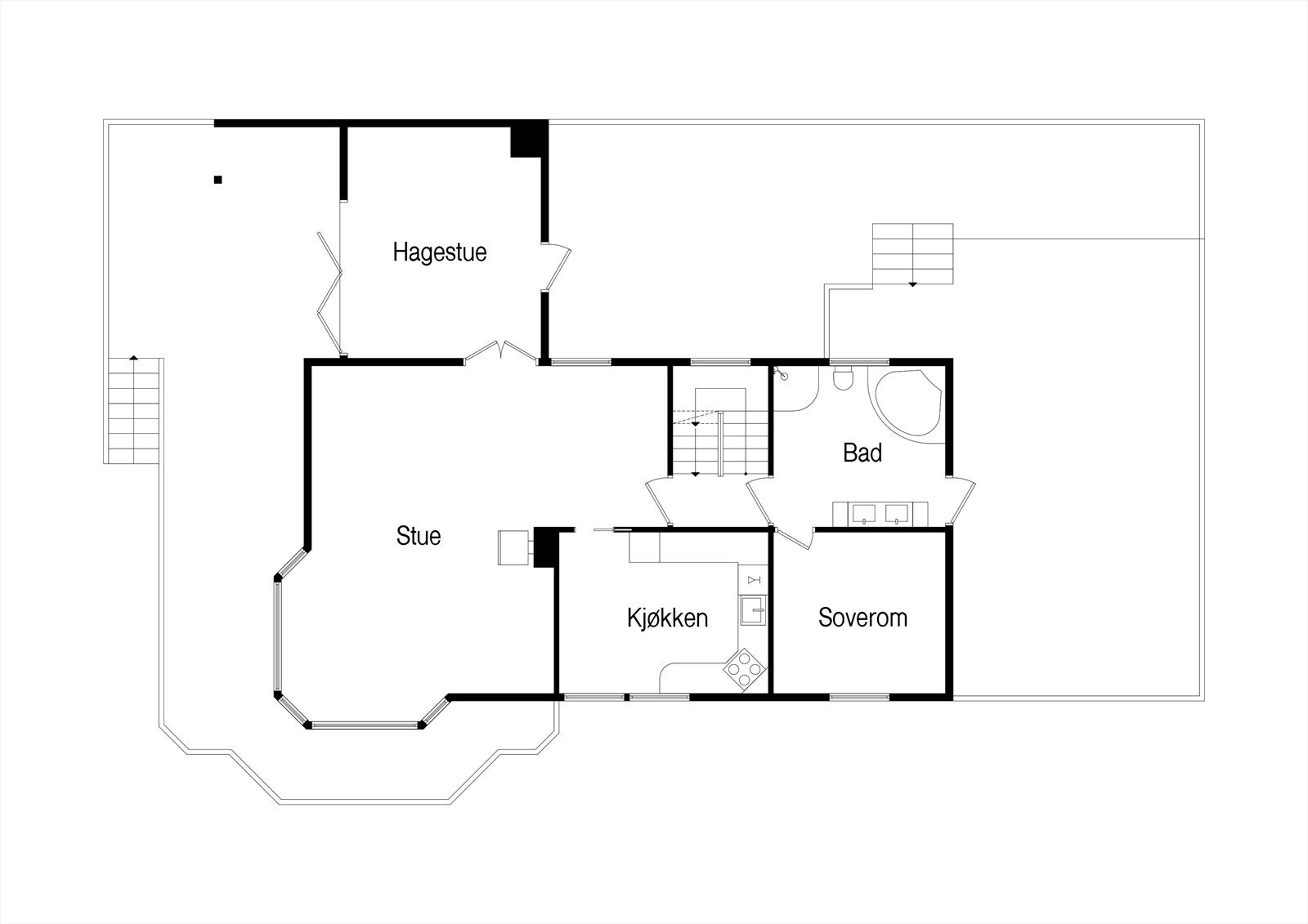 Plantegning 1.etg Galleribilde