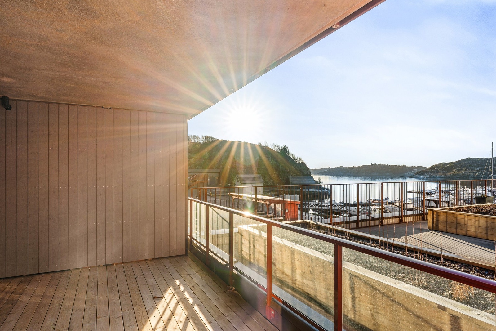 Den størte balkongen måles til 14,3 kvm. Galleribilde