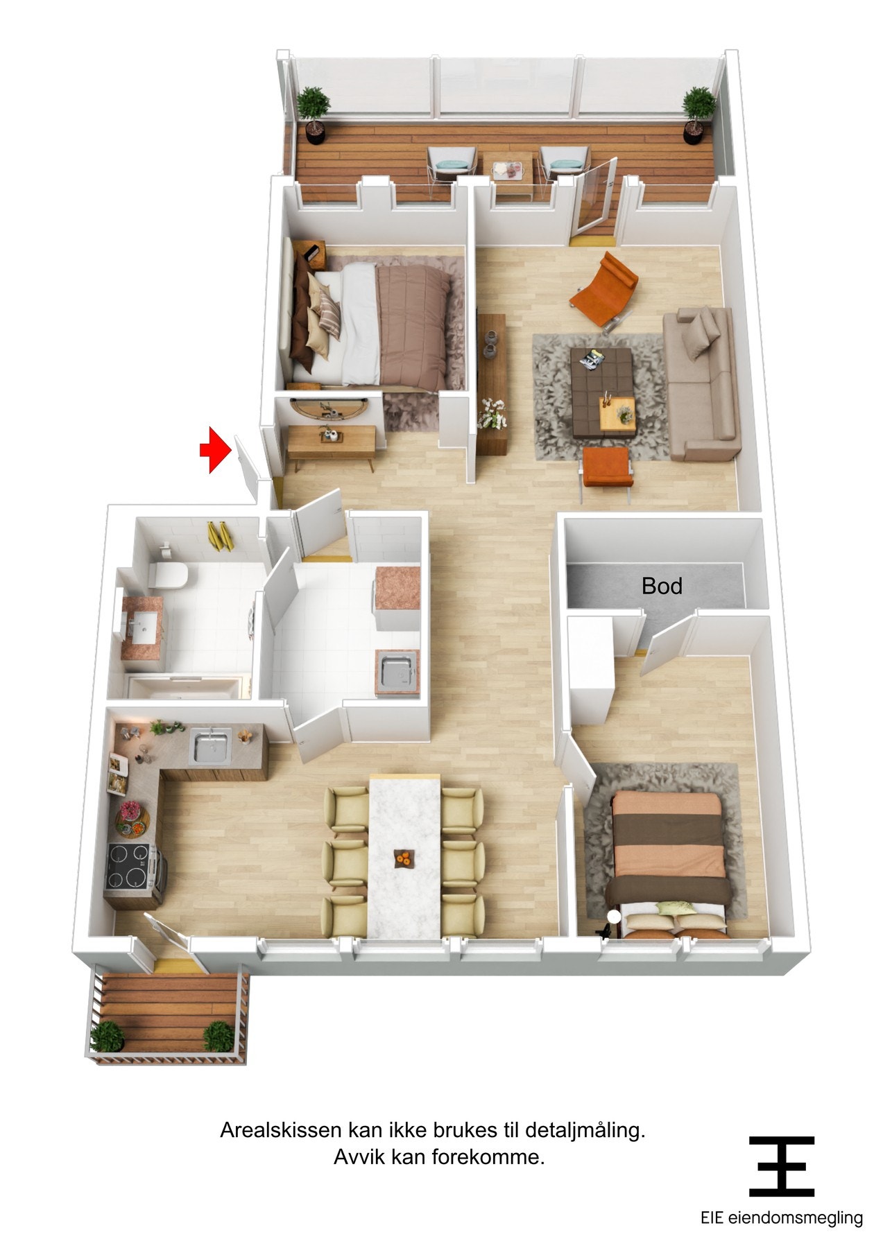 Plantegning i 3D Galleribilde