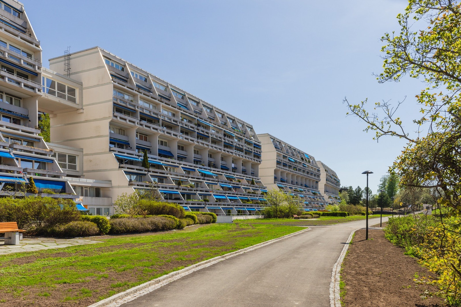 Fellesområdet er opparbeidet med grøntområder. Galleribilde