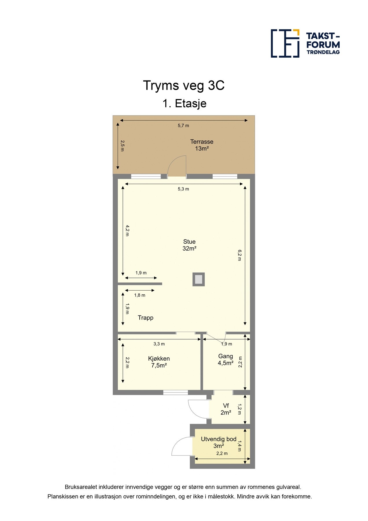 Planskisse hovedetasje. Galleribilde