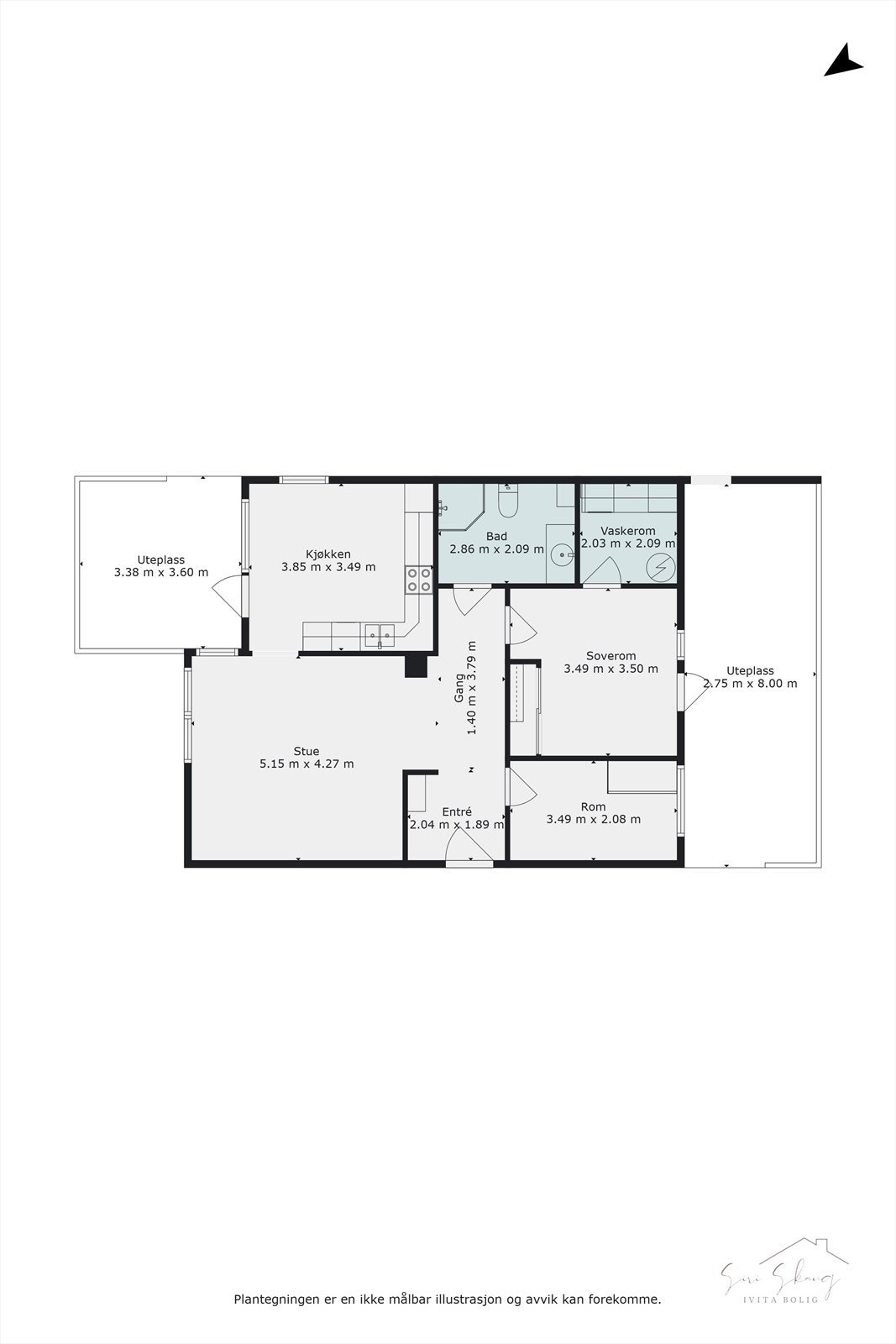 Plantegning i 2D av 1.etg. Galleribilde