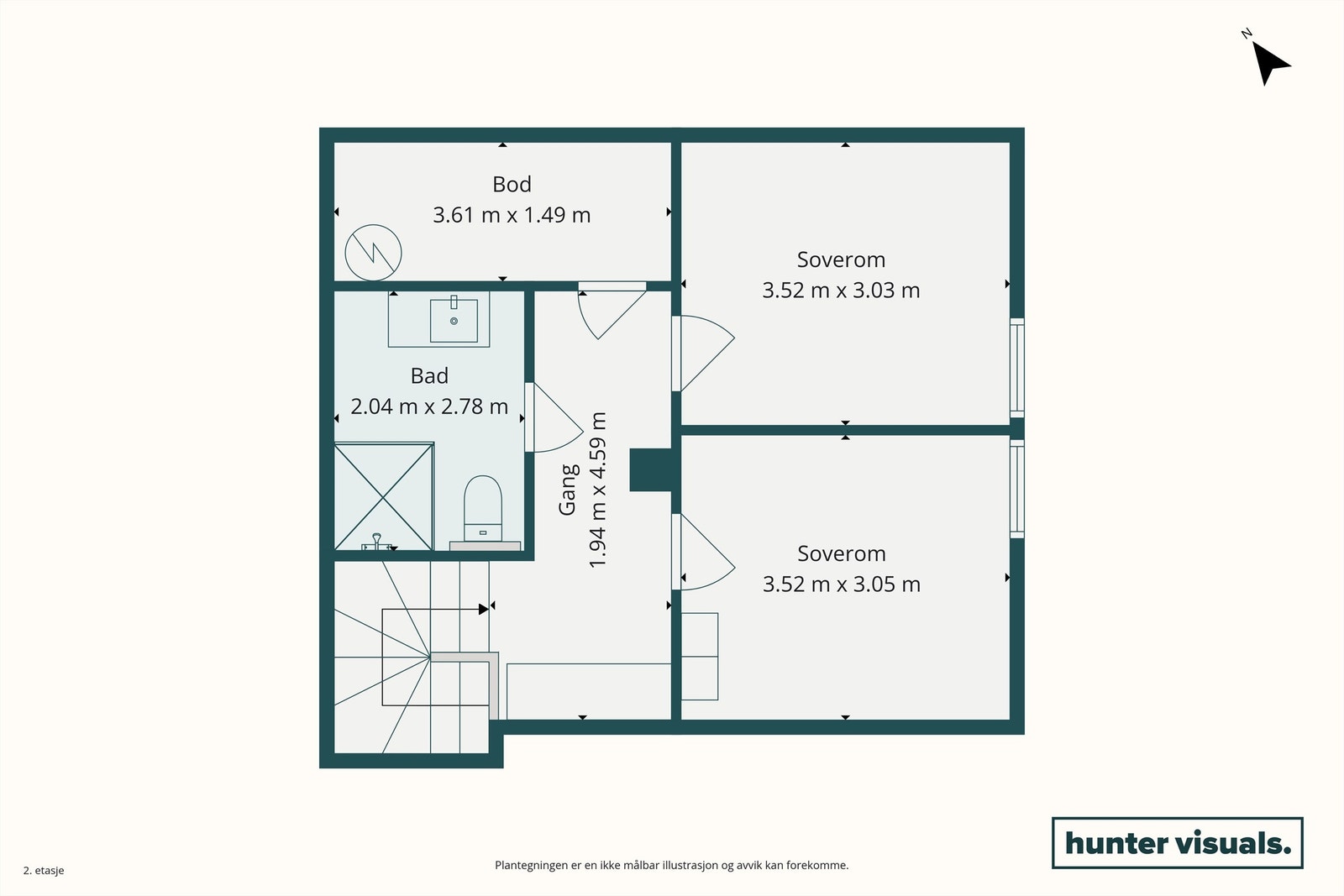 Plantegning 2 etasje Galleribilde