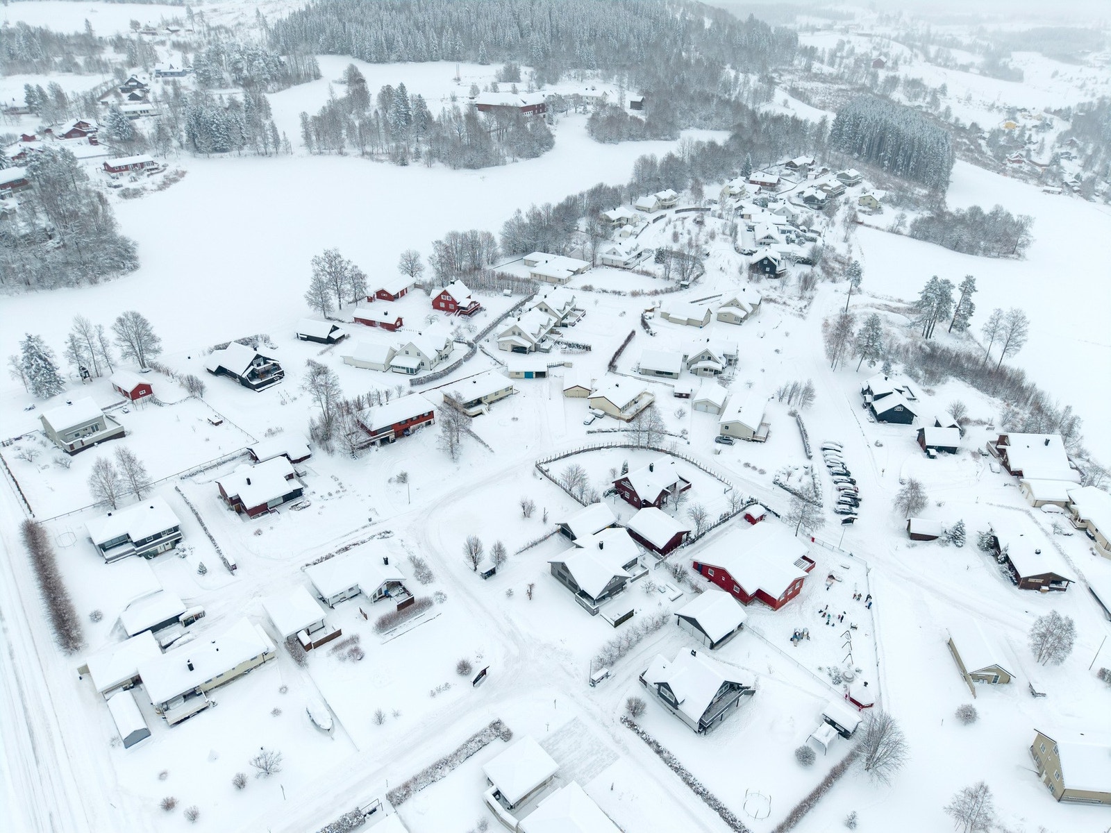 Mælumslykkja og Hagelundvegen, Ulveløypa kan skimtes i bakgrunn Galleribilde