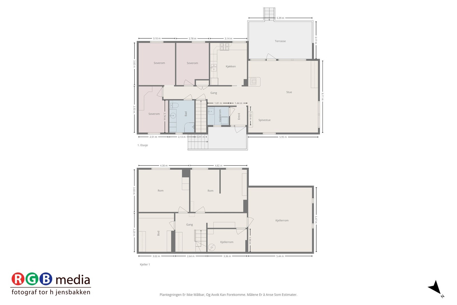 Plantegninger begge etasjer Galleribilde