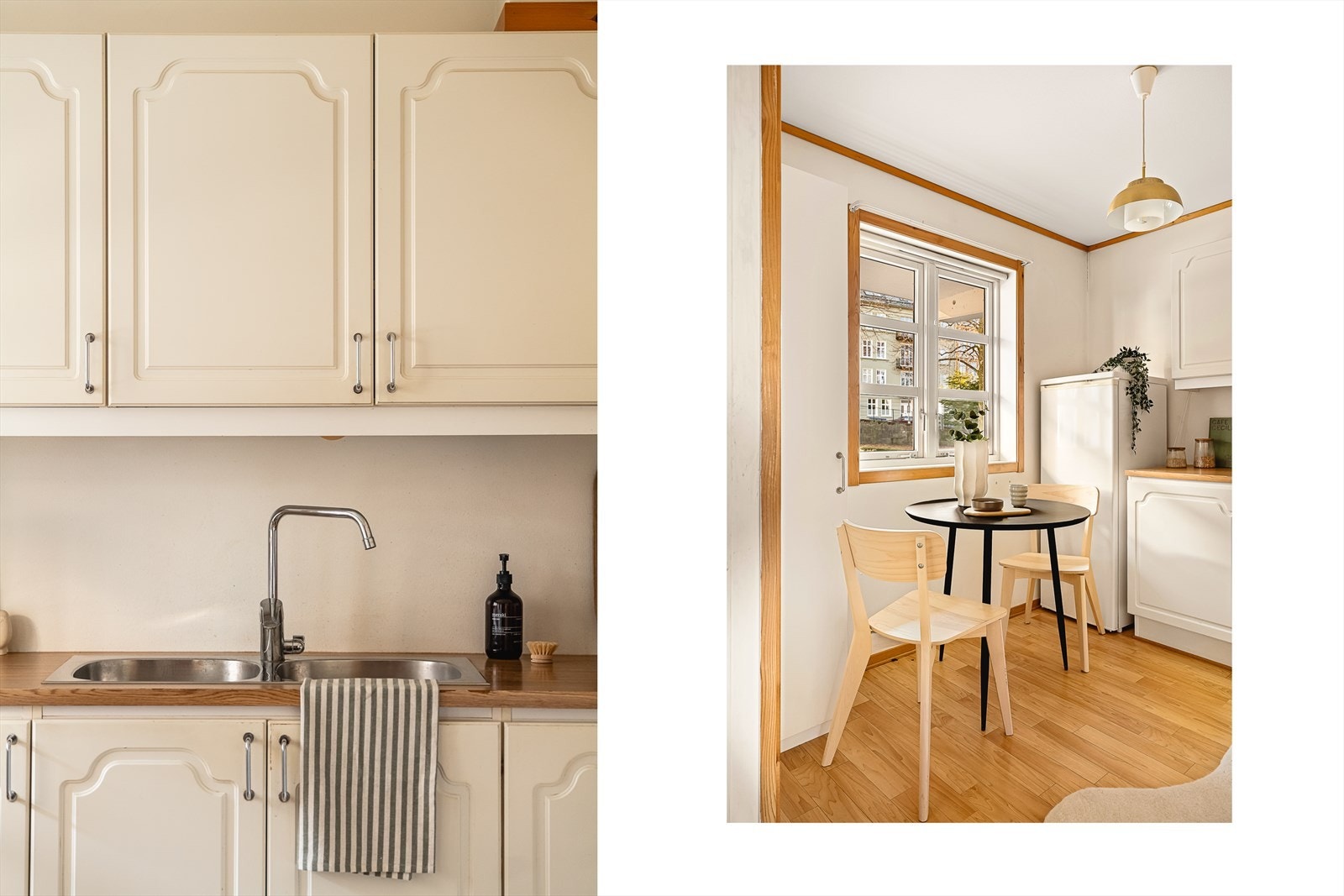 Hyggelig med plass til frokostbord ved vinduet, der morgensolen kommer inn. Samtlige hvitevarer medfølger. Galleribilde