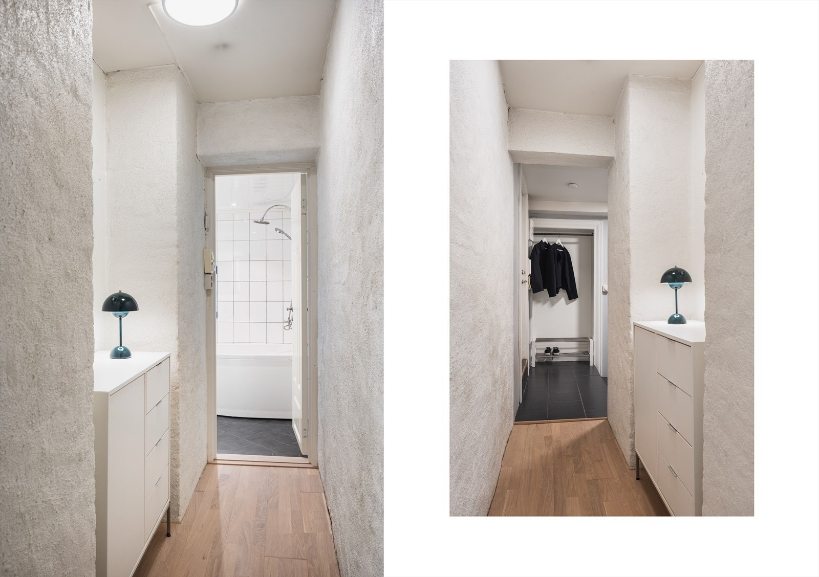 Boligen har en innbydende entré med elektriske varmekabler i gulv Galleribilde