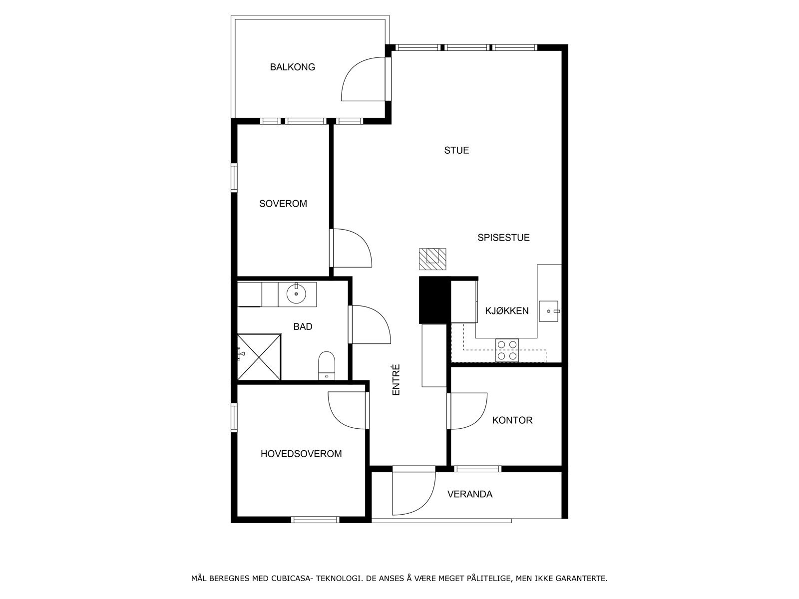 Arealeffektiv og praktisk planløsning Galleribilde