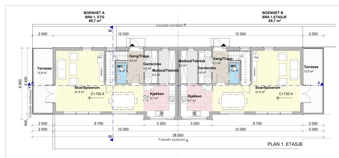 Plantegning 1.etg Galleribilde