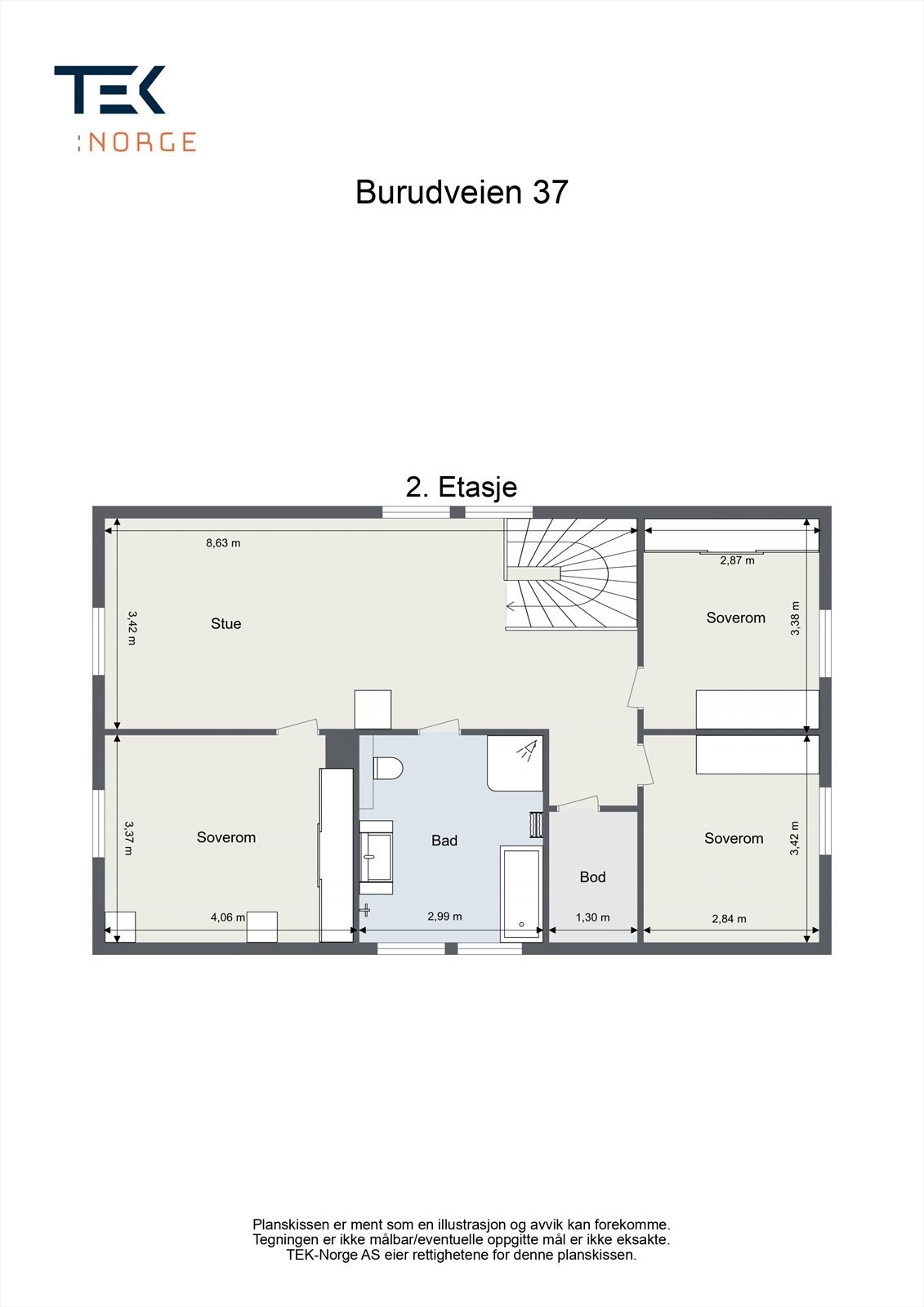 Plamtegning -2. Etasje Galleribilde