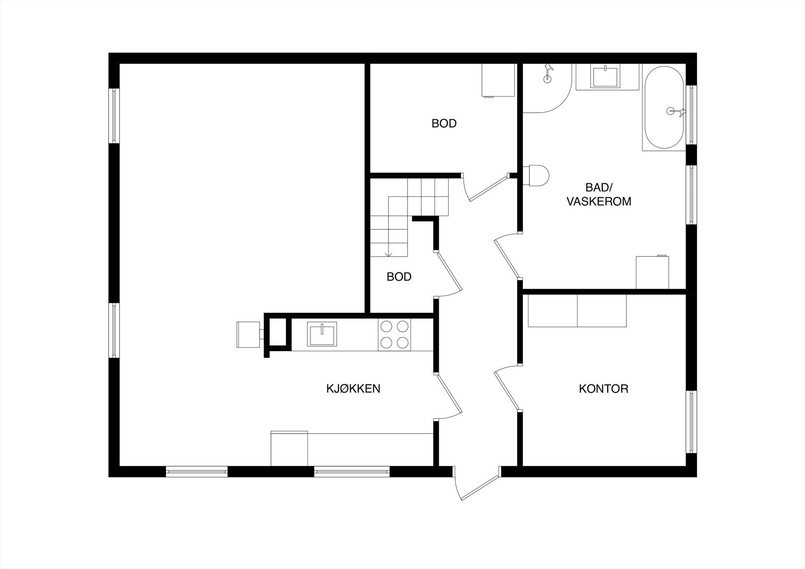 Planskisse kjeller Galleribilde