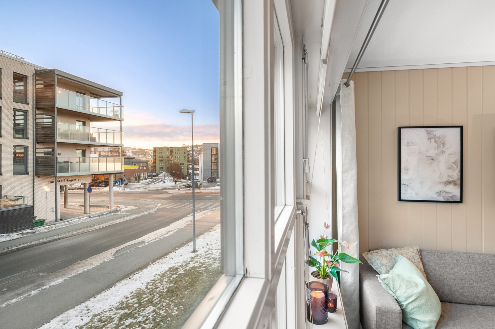 Her har man et lite glimt av Tyholttårnet. Galleribilde