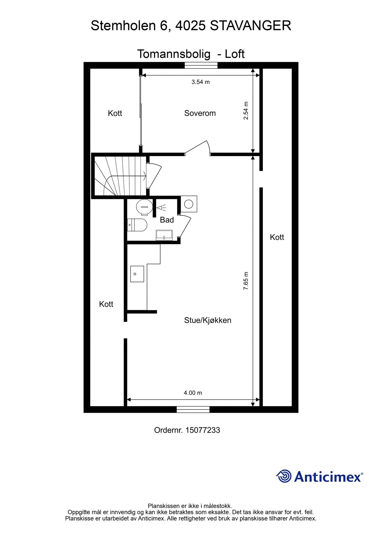 Plantegning loft. Galleribilde