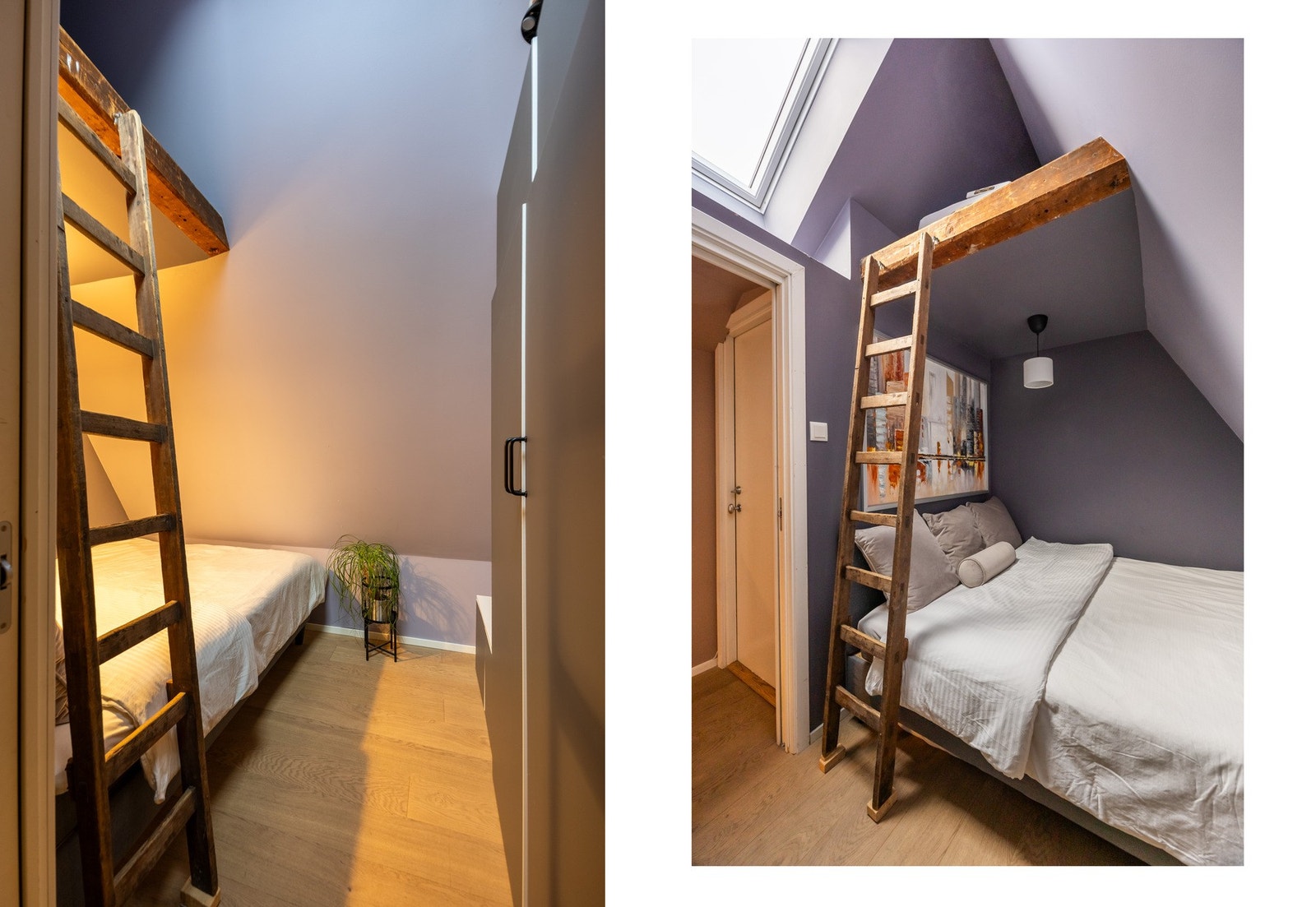 Leilighetens fjerde soverom med hems i loftsetasjen. Galleribilde