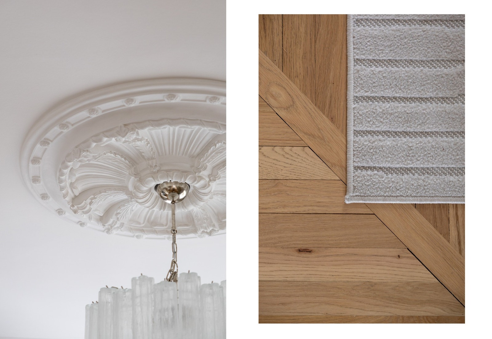 Originale håndverket er bevart, herunder gulv, dører, stukkatur og listverk. Galleribilde