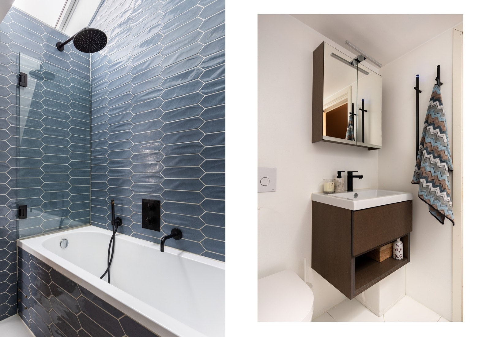 Badet har opplegg for vaskemaskin. Galleribilde