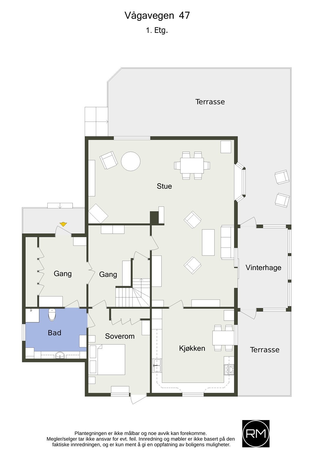 Plantegning 1. etasje Galleribilde