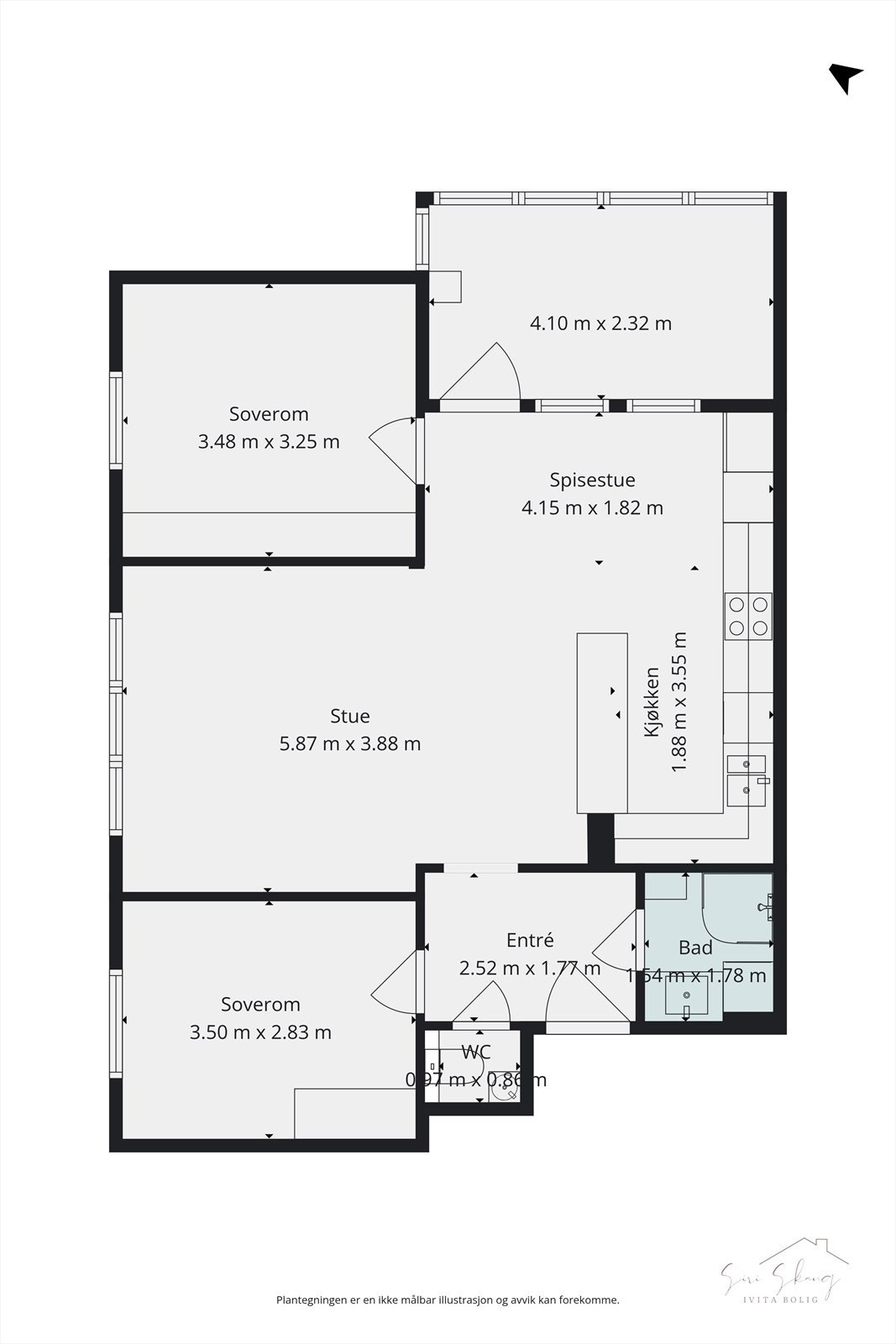 Plantegning i 2D av 1.etg. Galleribilde