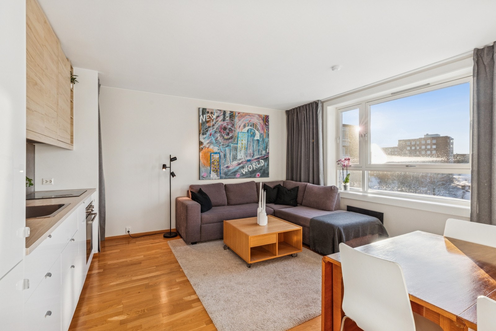 Stue med nydelige lysforhold Galleribilde