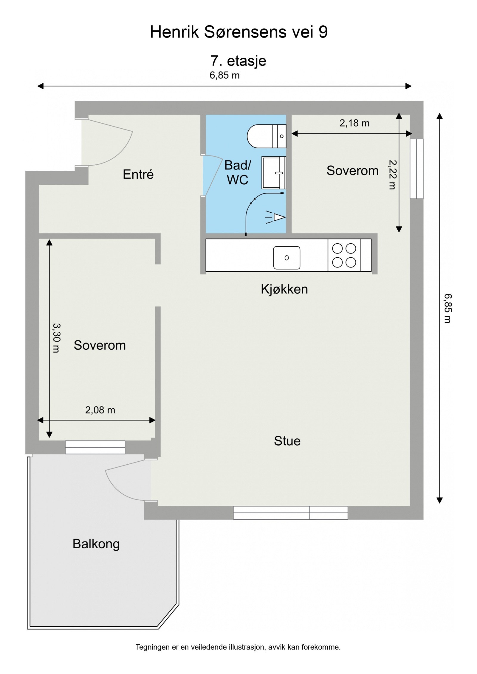 Henrik Sørensens vei 9 - 2D - 7. etasje Galleribilde